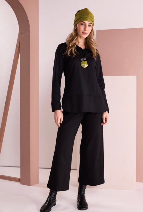 Naya NAW26301 Blk Wide Leg Trs
