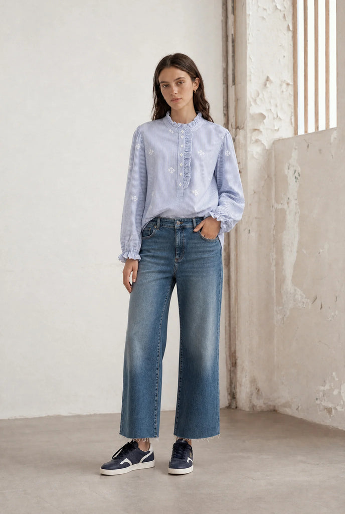Jane Lushka Rina Striped Blouse Blue/White