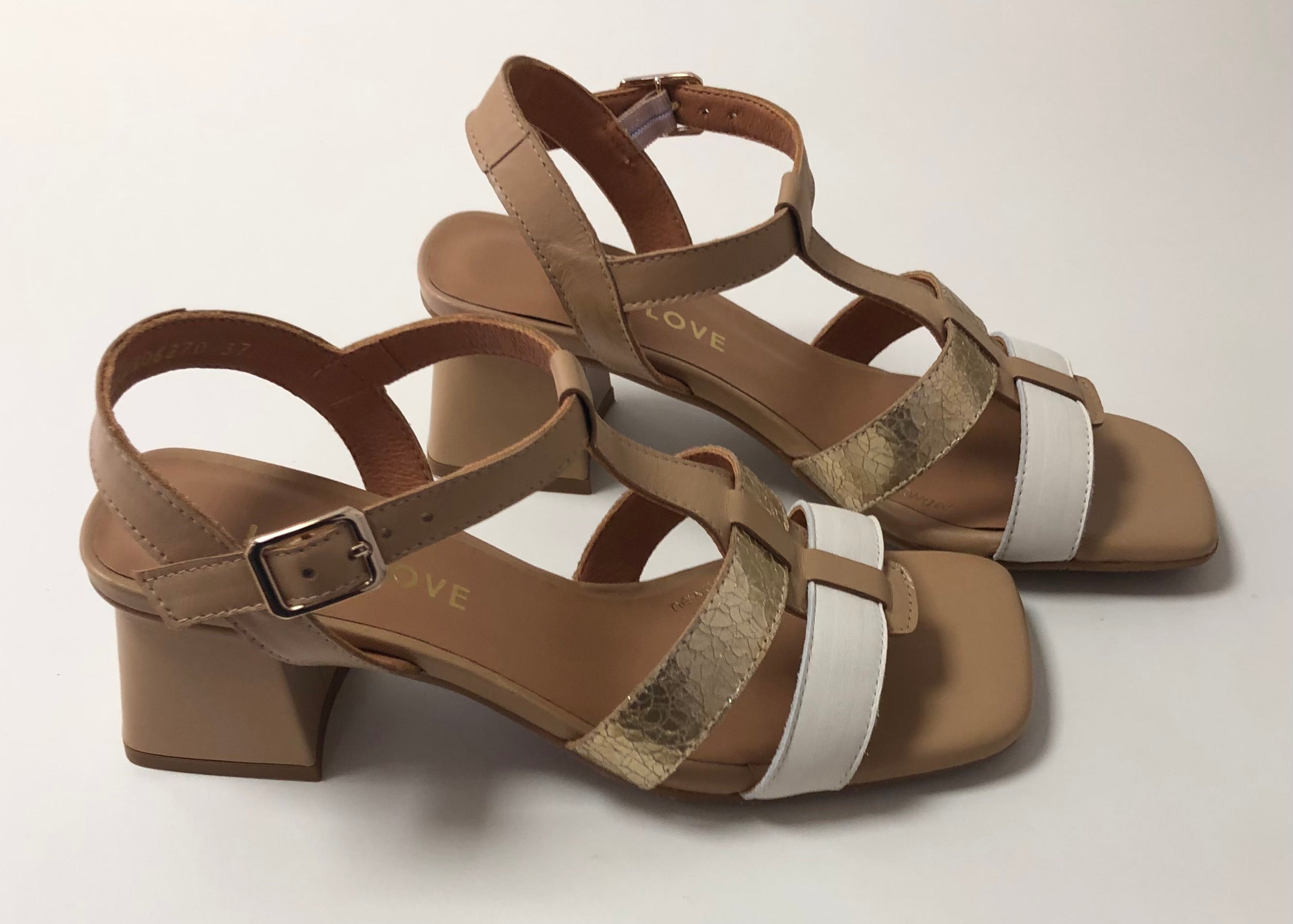 LodiLove 25002 Cream/Gold & Taupe Sandal