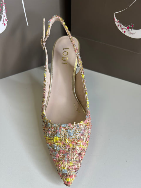 Lodi 261026  RANFI tweed slingback multi