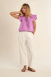Molly  Bracken woven top LA1939EE lilac