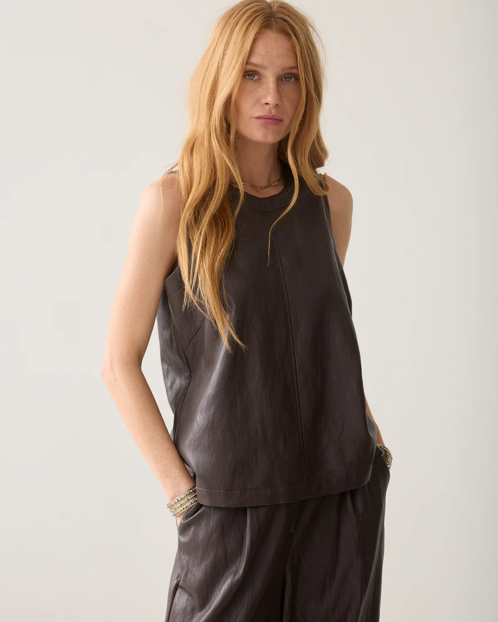 Summum Dark Chocolate Leather Top