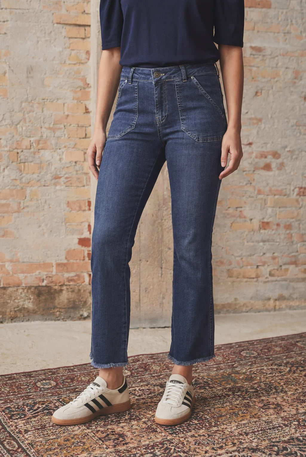 I Say Capri Flare Dark Wash jeans( N56)