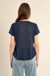 Molly knitted tee navy blue T4
