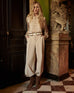 Summum Ivory belt with double buckle