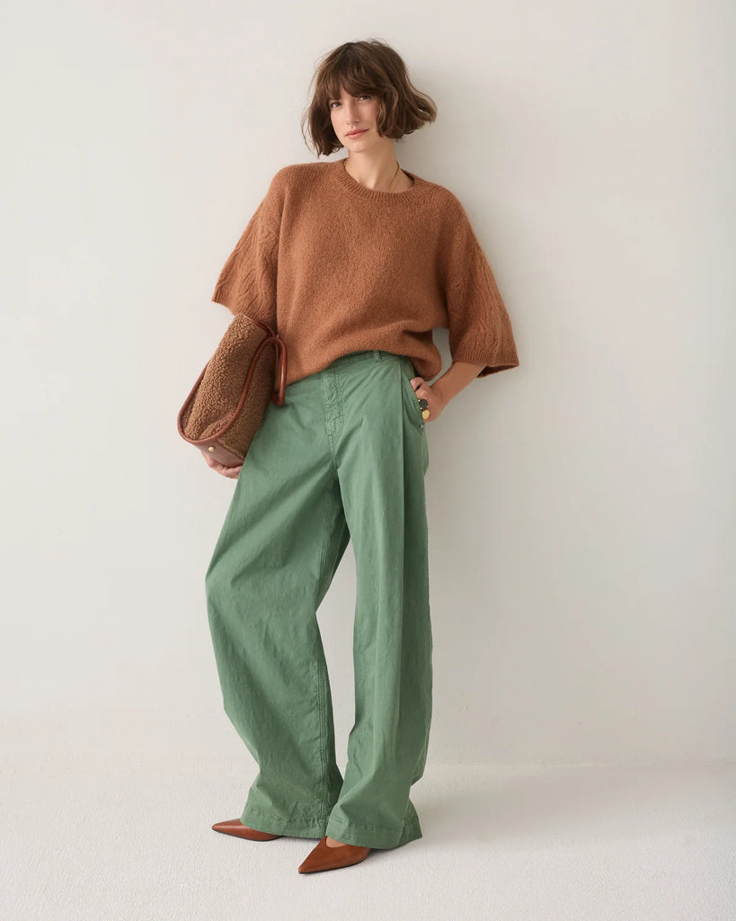 Summum Thyme Green Wide Leg Trs