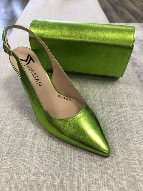 Marian 24060 metallic green slingback