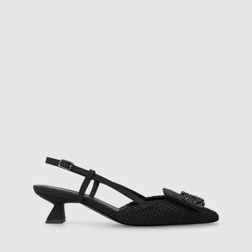 Lodi Love 25027 Rafia Black Slingback