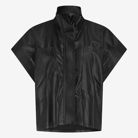 Jane Lushka Paola eco leather blouse black