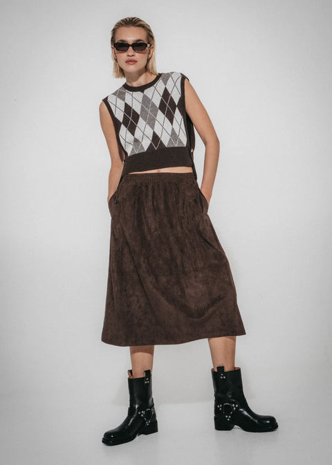 Jane Lushka Isla Suede Effect Skirt