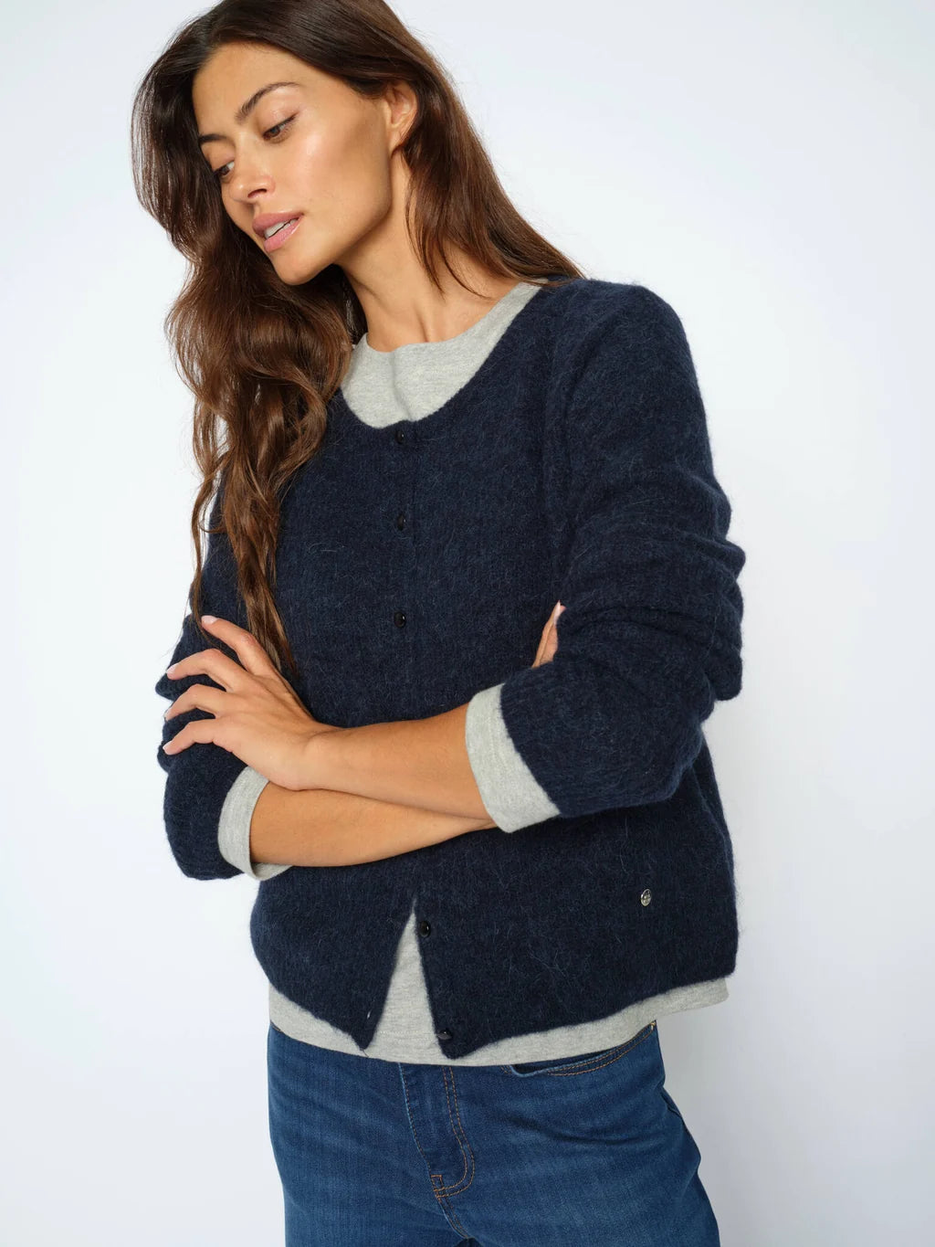 MMAlmine Knit Cardigan Salute Navy