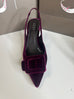 Lodi 261106 Burgundy velvet slingback