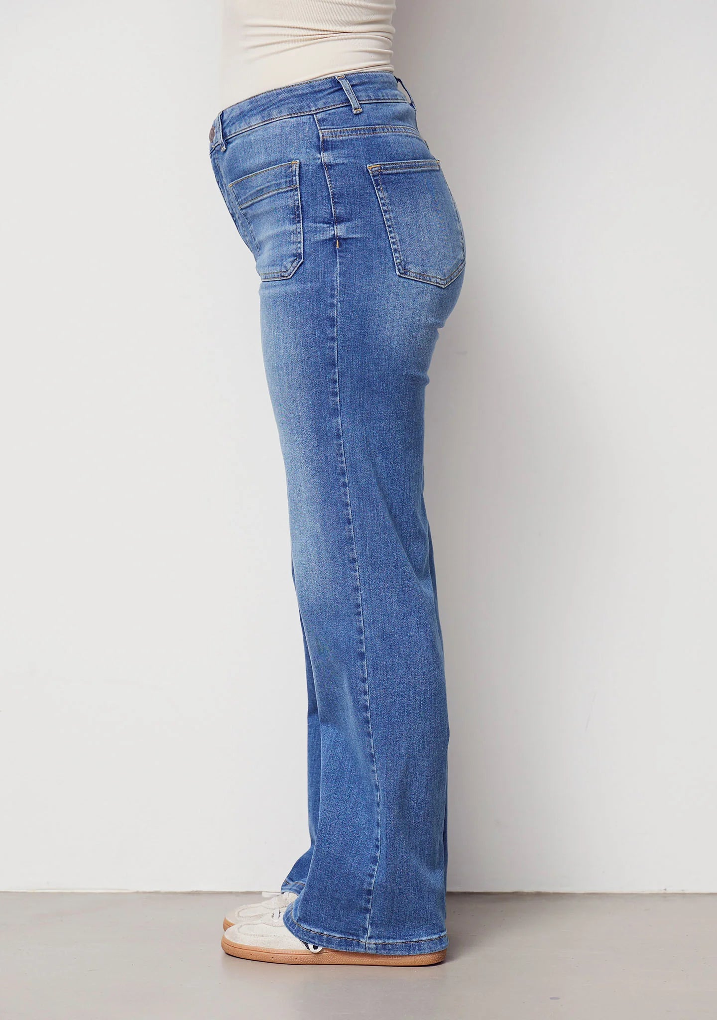 Isay Bologna Wide Pants - Mid Denim