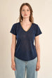 Molly knitted tee navy blue T4