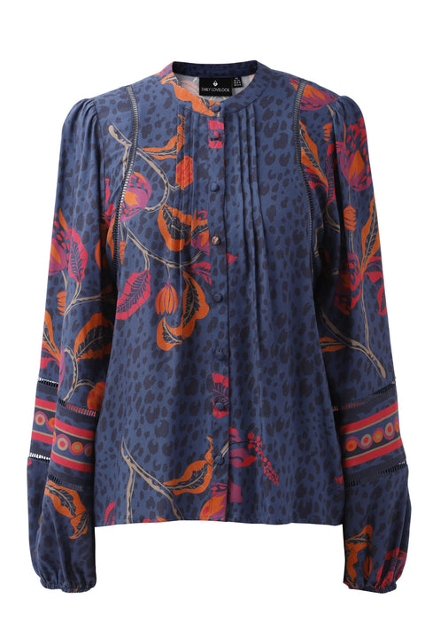 Emily Lovelock T1526 Martha Navy Top