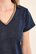 Molly knitted tee navy blue T4