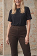 Isay Flare Coated Pants Brown