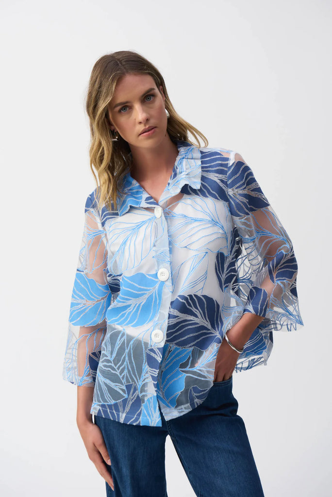 Joseph Ribkoff 251135 Blue Floral Jacket