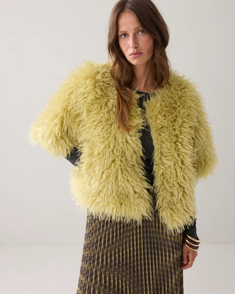 Summum Jacket Faux Furry Misty Lime