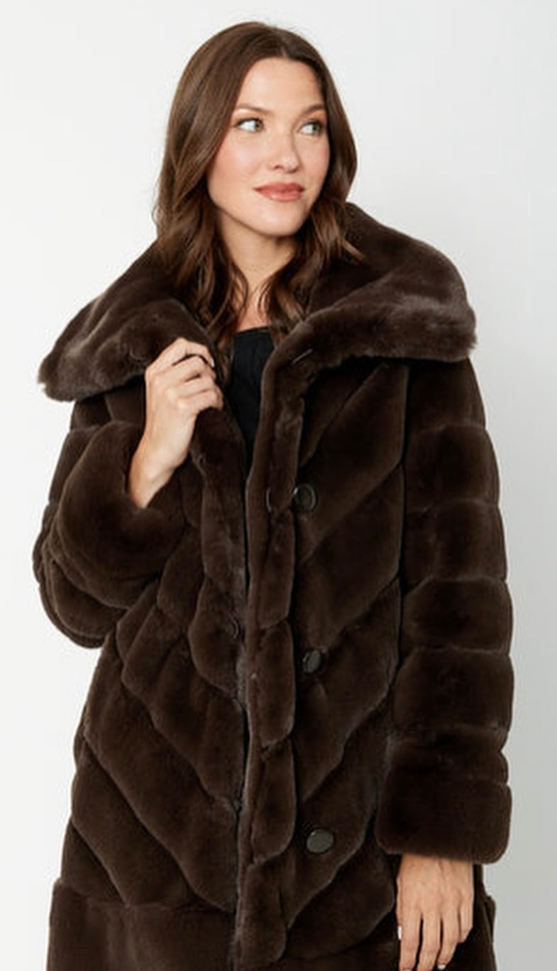 Joseph Ribkoff Brown Fur Coat 243904