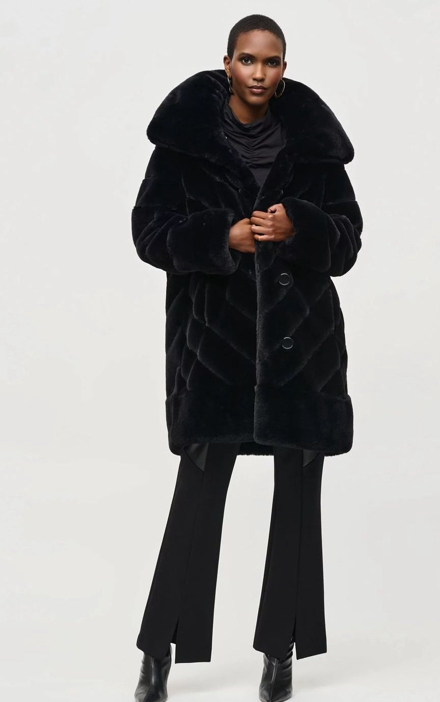 Joseph Ribkoff Blk fur coat 243904