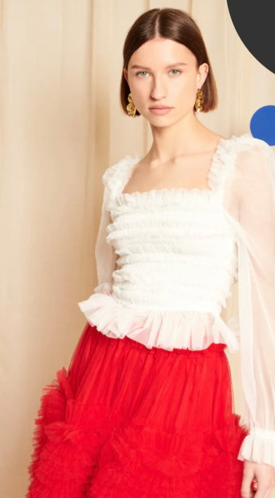 Sister Jane White Ruffle Top