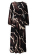 K Design Crossover dress with puff sleeves X386