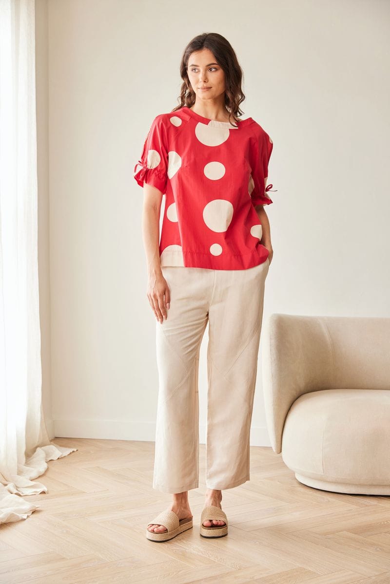 Peruzzi S26183 Polka Dot Cotton Top