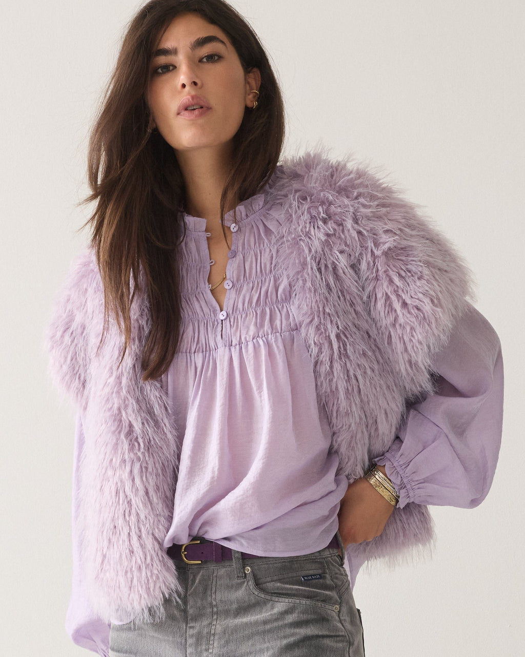 Summum Lilac Fur Gilet
