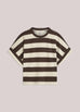 Summum Top Big stripe heavy jersey coffee