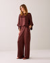Summum 4s2943 Trousers heavy silk -coffee