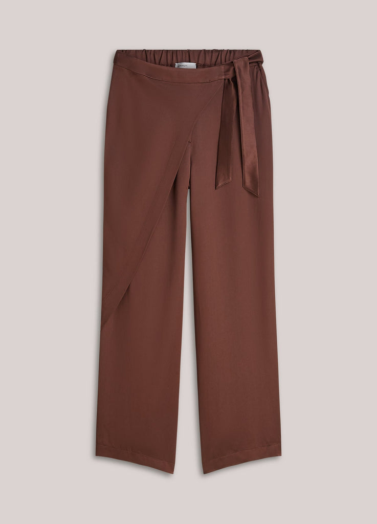 Summum 4s2943 Trousers heavy silk -coffee