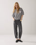 Summum Top Striped scuba Black