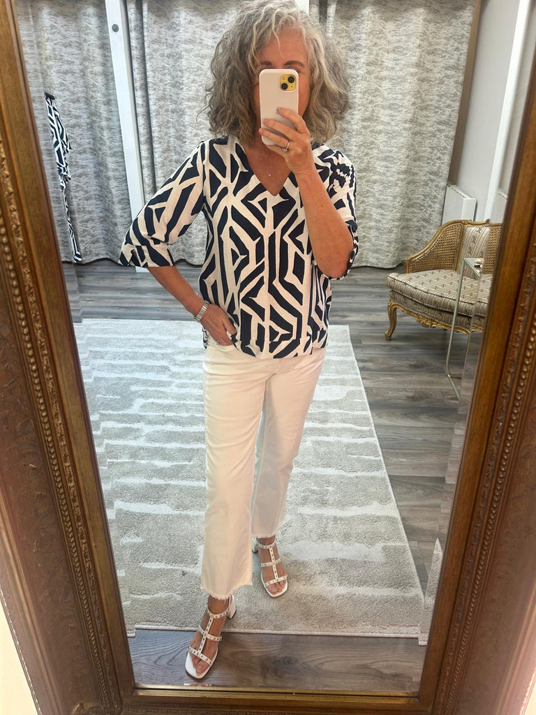 Peruzzi S26524 Geo Block Print Top