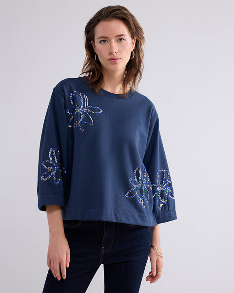 Summum 30647 Navy Sequin Sweatshirt