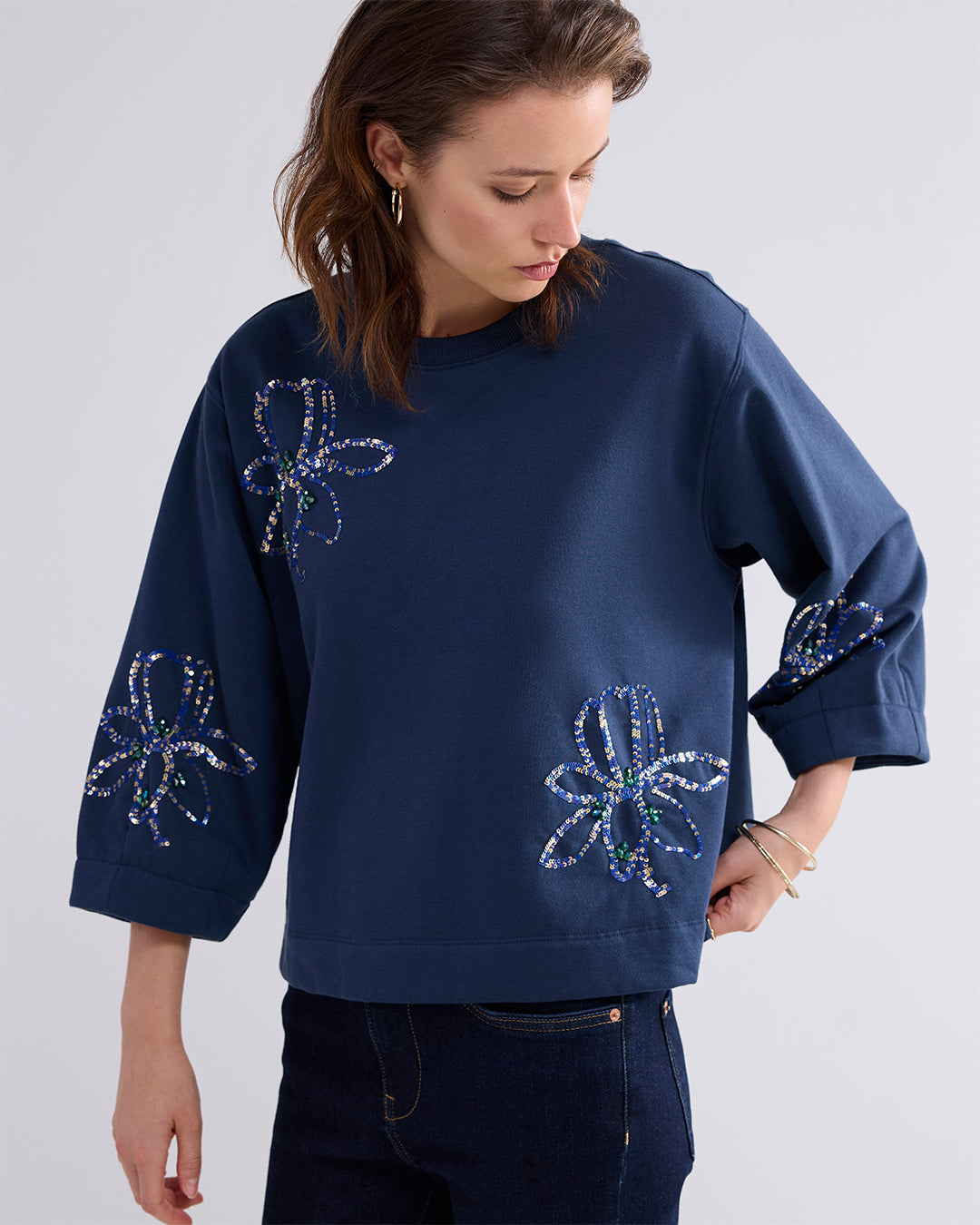 Summum 30647 Navy Sequin Sweatshirt