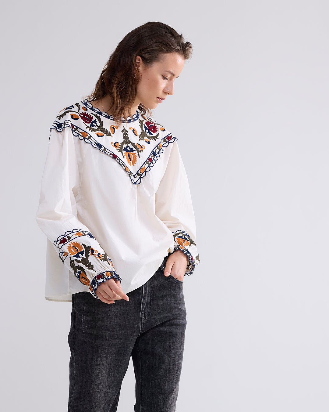 Summum Ivory Embroidered blouse