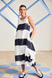 NAS25333 Anthracite & white dress