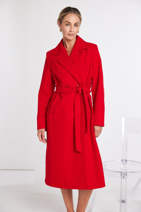 Kate Cooper Red wrap coat 103