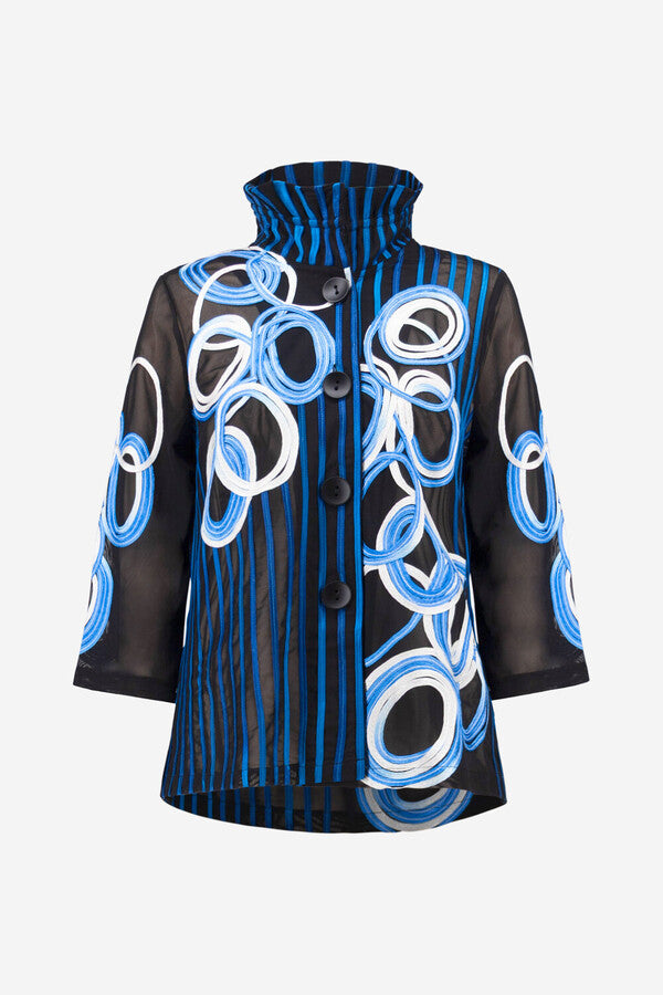 Joseph Ribkoff Black/Multi Jacket With Bell Sleeves Style 261904