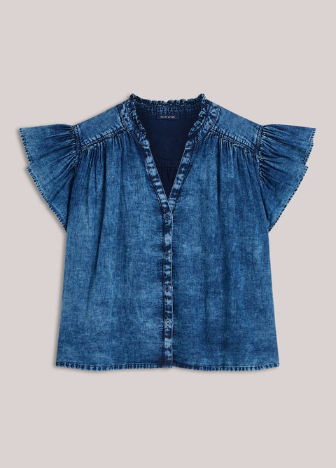 Summum blouse satin indigo