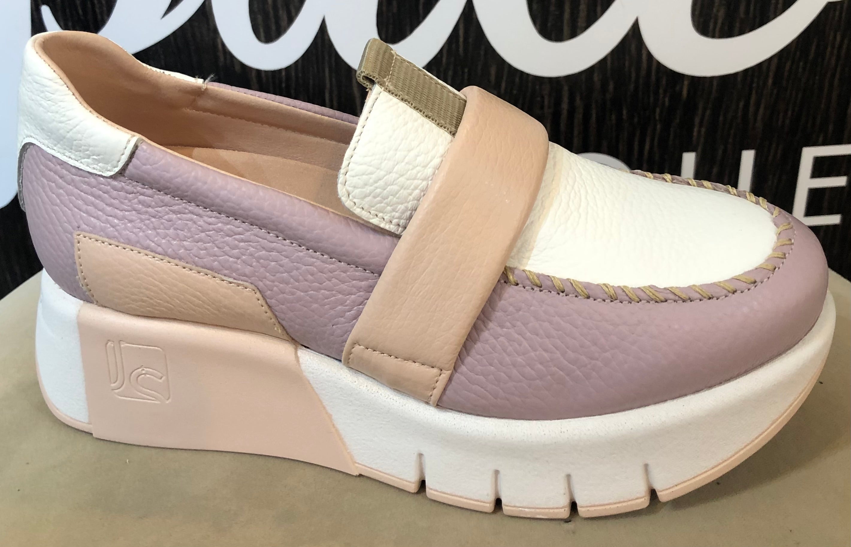 Jose Saenz White/Lilac/Nude Pink Loafer 24022