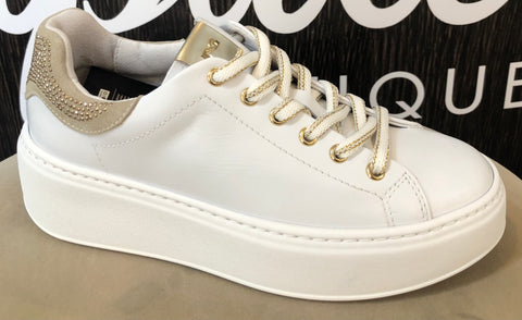 NeroGiardini White/Gold Trainer 24027