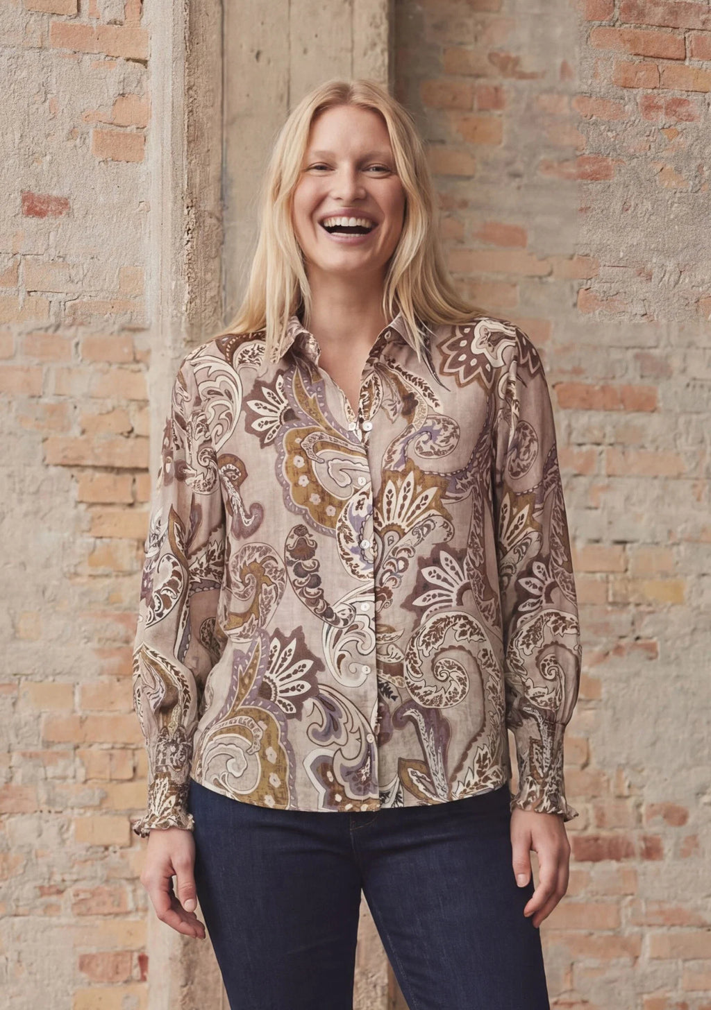 Isay  light taupe shirt 366