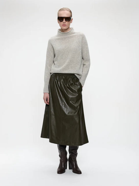 Jane Lushka Nitty eco leather skirt ARMY
