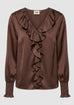 I Say Steff Smock Blouse  Dark Brown