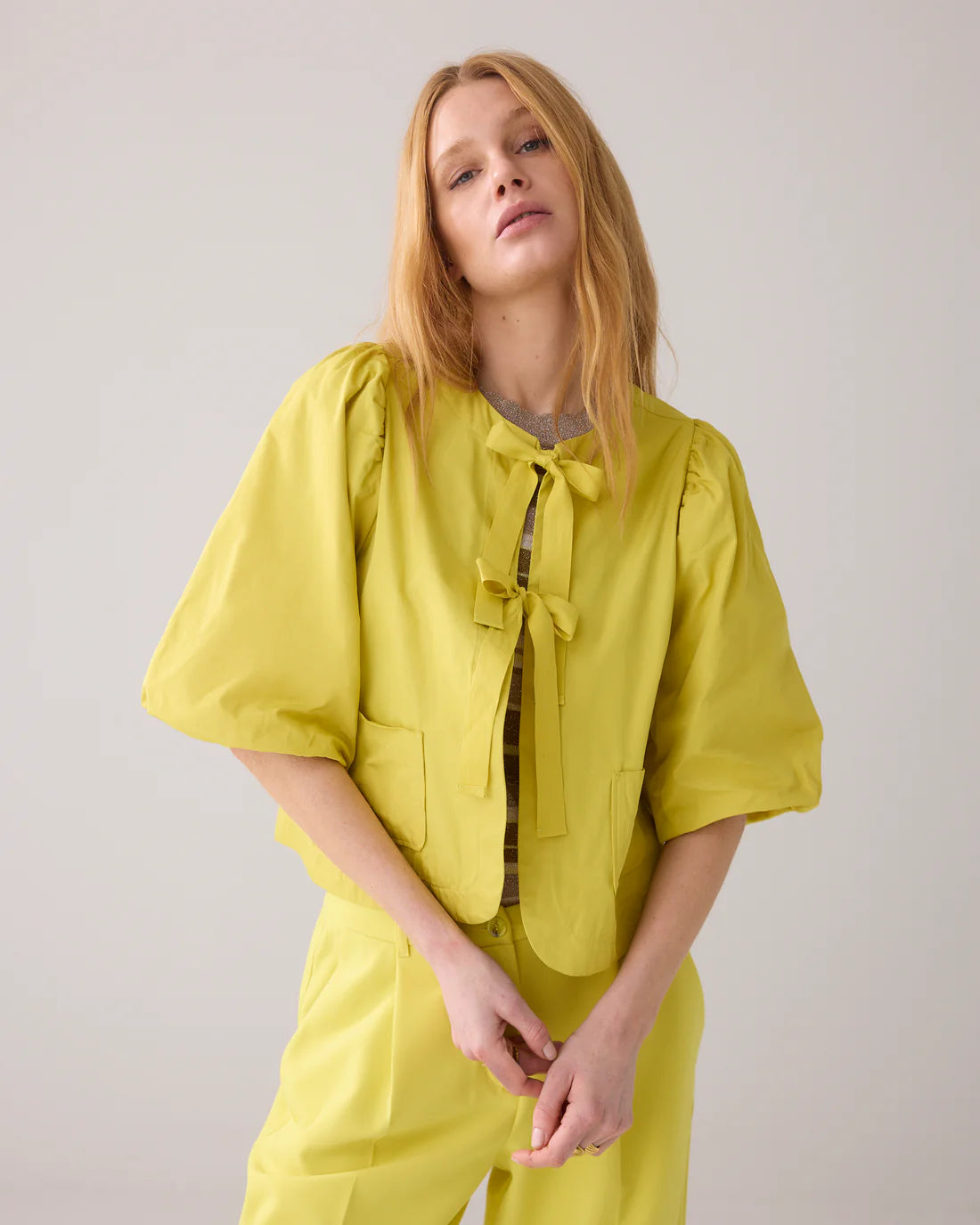 Summum Mimosa yellow blouse taft