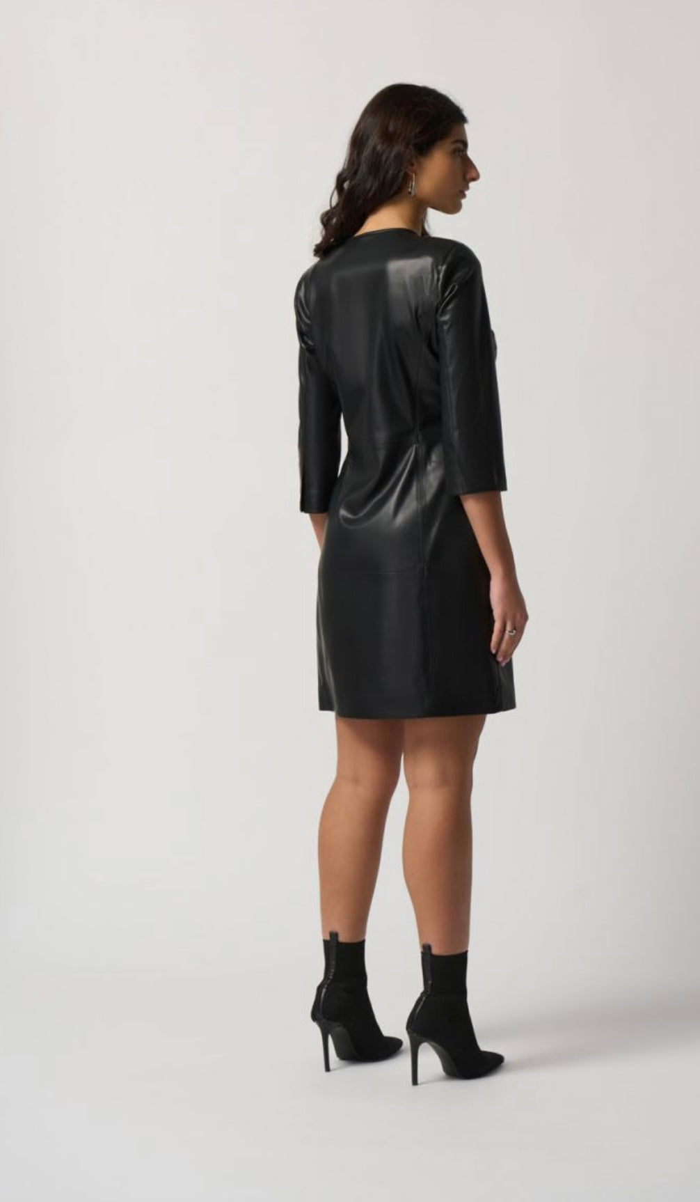 Joseph Ribkoff 233920 Faux leather zip dress