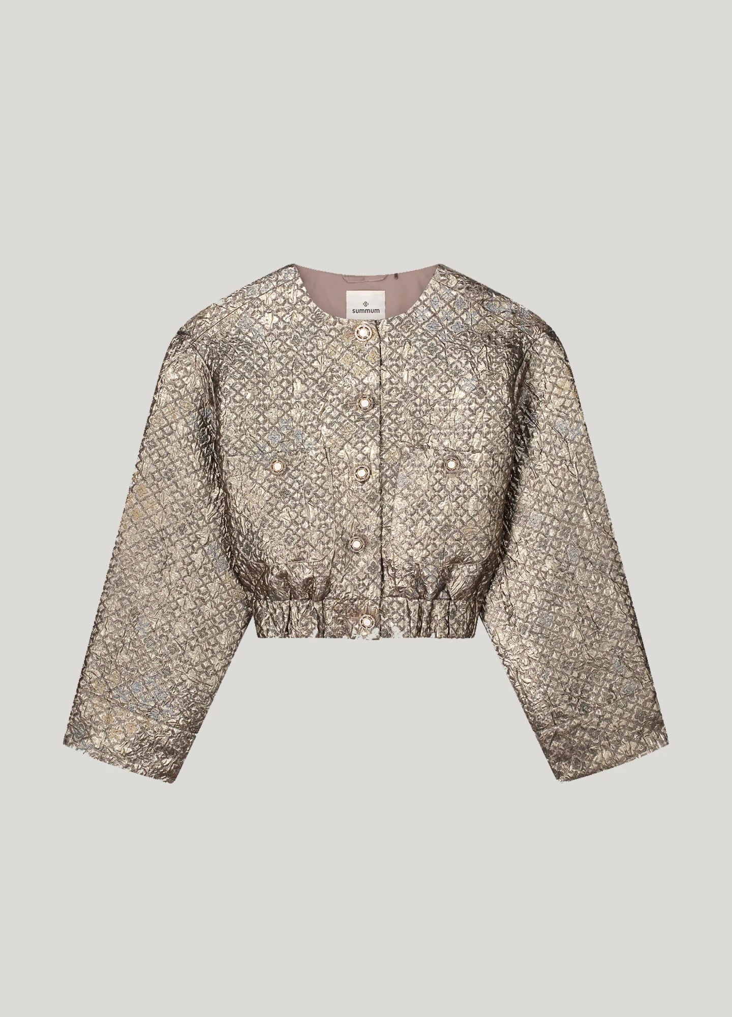 Summum Short gold-coloured jacket in a shiny woven fabric