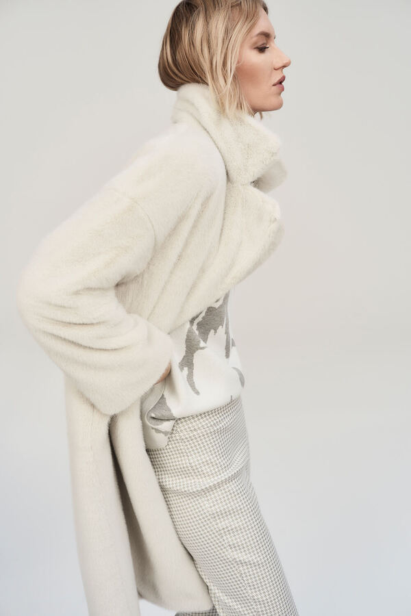 Joseph Ribkoff  Vanilla Faux fur Coat 243902